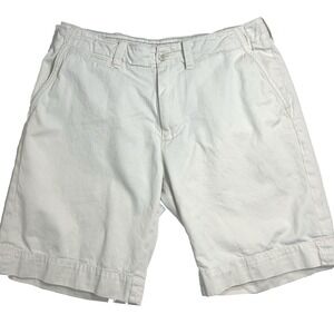 Polo Ralph Lauren Drawstring Chino Shorts 34 10" Light Khaki Ivory Flap Pockets